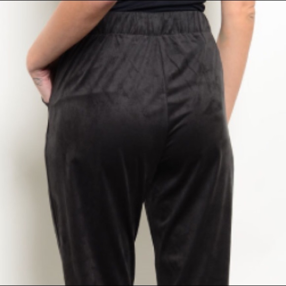 Black joggers w/tapered ankle & drawstring waist, juniors sz Lg - Picture 6 of 8
